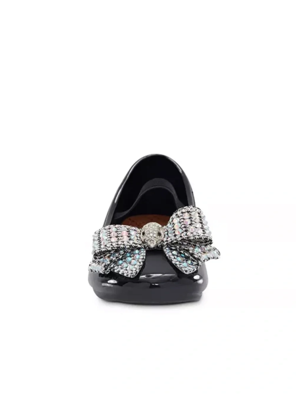 Kurt Geiger Girls' Black Patent Mary Jane Flats with Crystal Bow